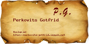 Perkovits Gotfrid névjegykártya